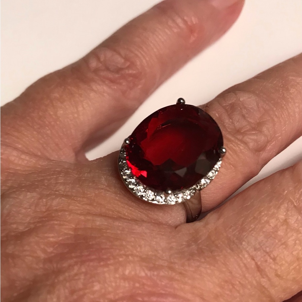 Garnet 925 Stamped Sterling Silver Ring